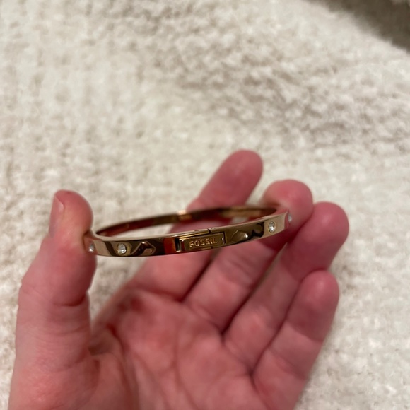 Rose Gold Fossil Bangle Bracelet - Picture 2 of 3